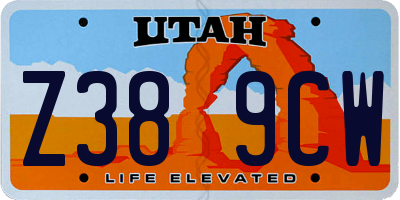 UT license plate Z389CW