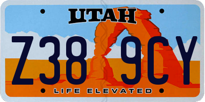 UT license plate Z389CY