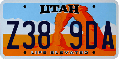 UT license plate Z389DA
