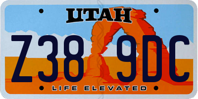 UT license plate Z389DC