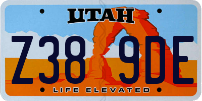 UT license plate Z389DE