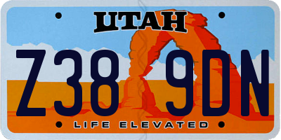 UT license plate Z389DN