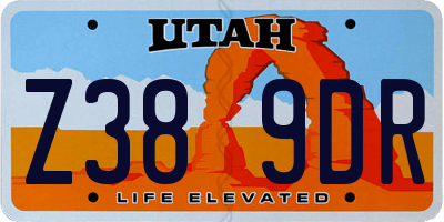 UT license plate Z389DR