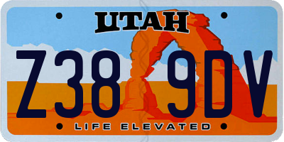 UT license plate Z389DV