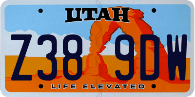 UT license plate Z389DW