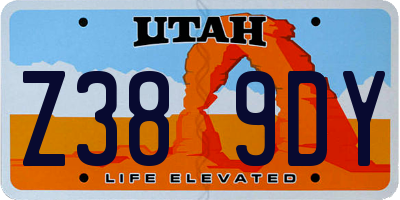 UT license plate Z389DY