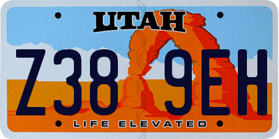 UT license plate Z389EH