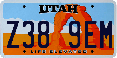 UT license plate Z389EM