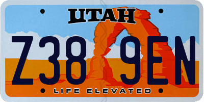 UT license plate Z389EN