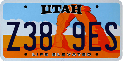 UT license plate Z389ES