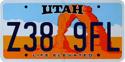 UT license plate Z389FL