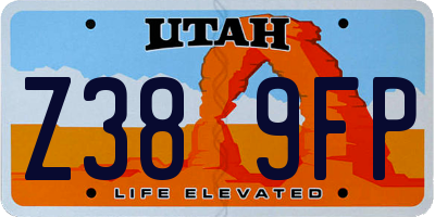 UT license plate Z389FP