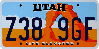 UT license plate Z389GF