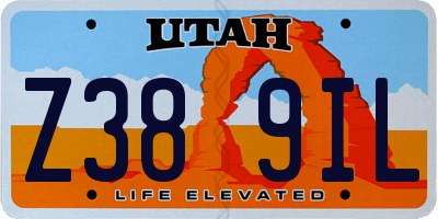 UT license plate Z389IL