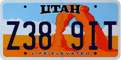 UT license plate Z389IT