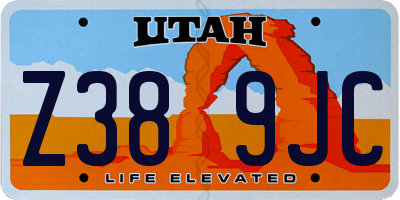 UT license plate Z389JC