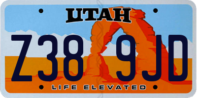 UT license plate Z389JD