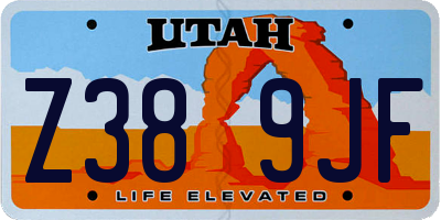 UT license plate Z389JF