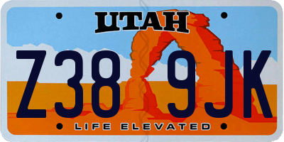 UT license plate Z389JK