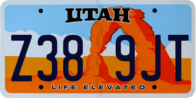 UT license plate Z389JT
