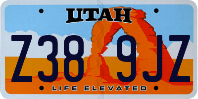 UT license plate Z389JZ
