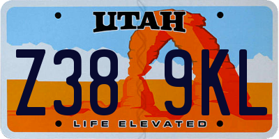 UT license plate Z389KL