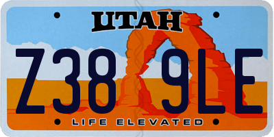 UT license plate Z389LE