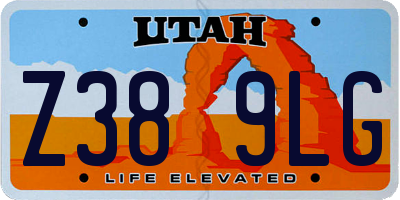 UT license plate Z389LG
