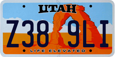 UT license plate Z389LI