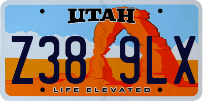 UT license plate Z389LX