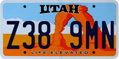 UT license plate Z389MN