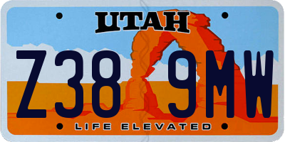 UT license plate Z389MW
