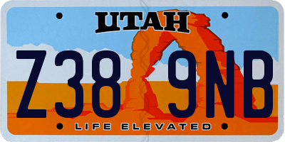 UT license plate Z389NB