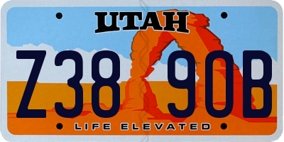 UT license plate Z389OB