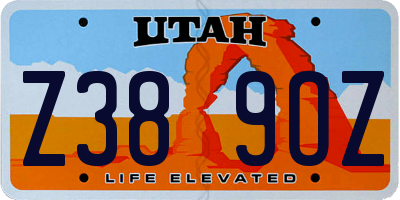 UT license plate Z389OZ