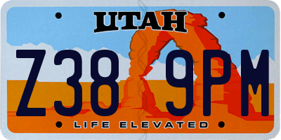 UT license plate Z389PM