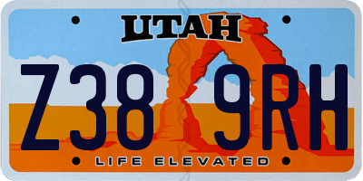UT license plate Z389RH