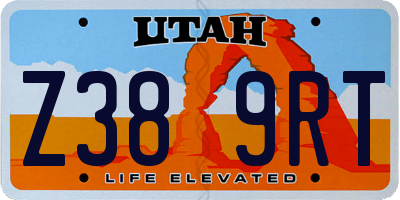 UT license plate Z389RT