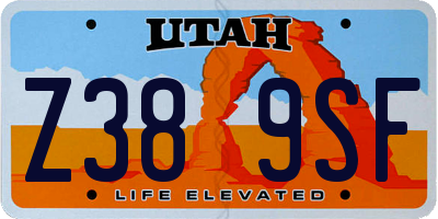 UT license plate Z389SF
