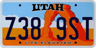 UT license plate Z389ST