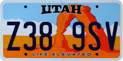 UT license plate Z389SV