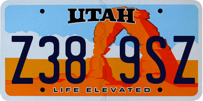 UT license plate Z389SZ