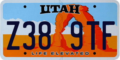 UT license plate Z389TF