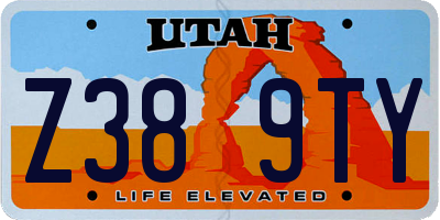 UT license plate Z389TY