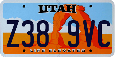 UT license plate Z389VC