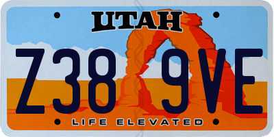 UT license plate Z389VE