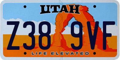 UT license plate Z389VF