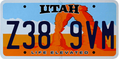 UT license plate Z389VM