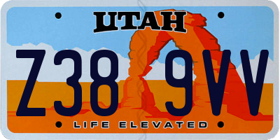 UT license plate Z389VV