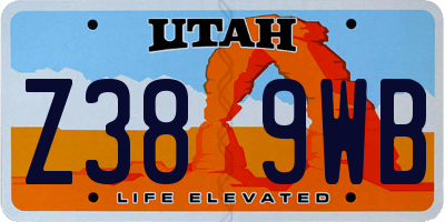 UT license plate Z389WB